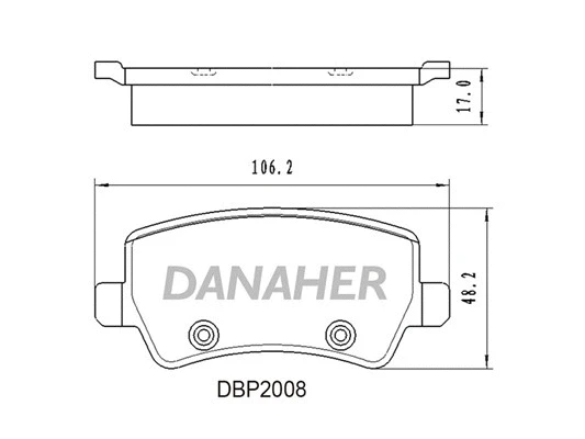 DBP2008 DANAHER Комплект тормозных колодок, дисковый тормоз (фото 1)