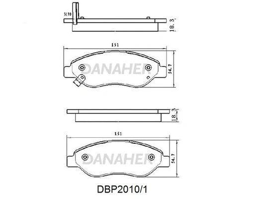 DBP2010/1 DANAHER Комплект тормозных колодок, дисковый тормоз (фото 1)