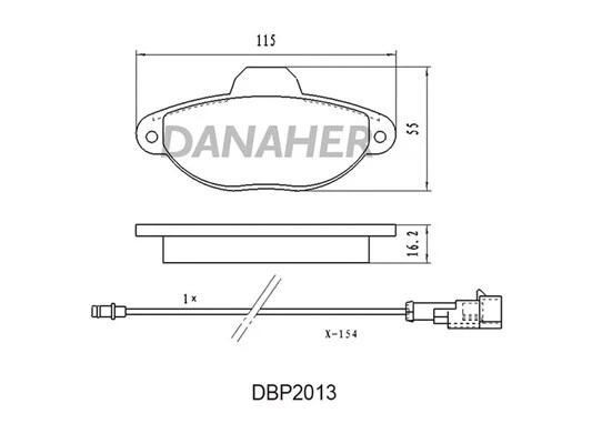 DBP2013 DANAHER Комплект тормозных колодок, дисковый тормоз (фото 1)