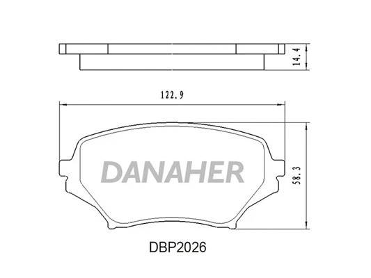 DBP2026 DANAHER Комплект тормозных колодок, дисковый тормоз (фото 1)