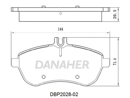 DBP2028-02 DANAHER Комплект тормозных колодок, дисковый тормоз (фото 1)