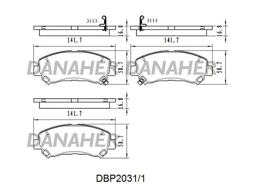 DBP2031/1 DANAHER Комплект тормозных колодок, дисковый тормоз (фото 1)