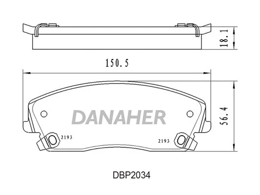 DBP2034 DANAHER Комплект тормозных колодок, дисковый тормоз (фото 1)