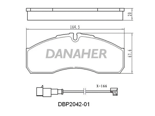 DBP2042-01 DANAHER Комплект тормозных колодок, дисковый тормоз (фото 1)
