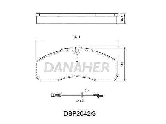 DBP2042/3 DANAHER Комплект тормозных колодок, дисковый тормоз (фото 1)