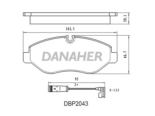 DBP2043 DANAHER Комплект тормозных колодок, дисковый тормоз (фото 1)