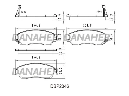 DBP2046 DANAHER Комплект тормозных колодок, дисковый тормоз (фото 1)