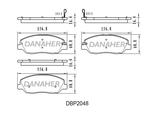 DBP2048 DANAHER Комплект тормозных колодок, дисковый тормоз (фото 1)
