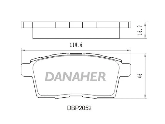 DBP2052 DANAHER Комплект тормозных колодок, дисковый тормоз (фото 1)