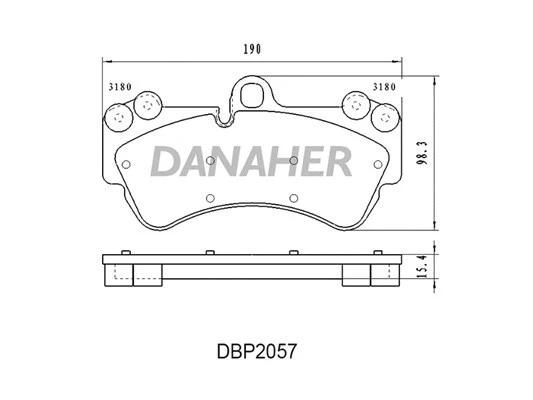 DBP2057 DANAHER Комплект тормозных колодок, дисковый тормоз (фото 1)