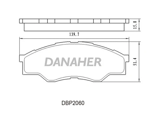 DBP2060 DANAHER Комплект тормозных колодок, дисковый тормоз (фото 1)