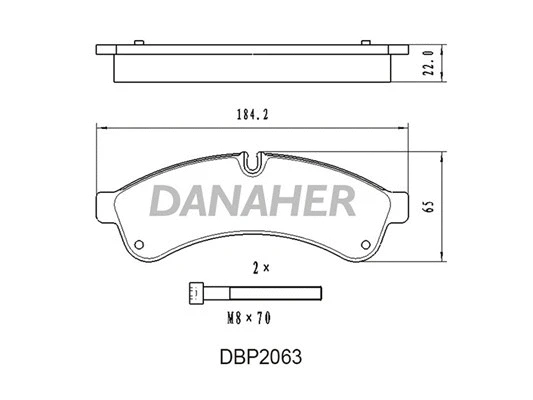 DBP2063 DANAHER Комплект тормозных колодок, дисковый тормоз (фото 1)