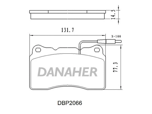 DBP2066 DANAHER Комплект тормозных колодок, дисковый тормоз (фото 1)