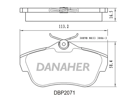 DBP2071 DANAHER Комплект тормозных колодок, дисковый тормоз (фото 1)