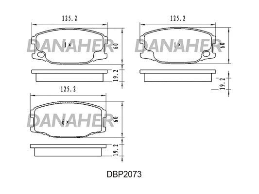 DBP2073 DANAHER Комплект тормозных колодок, дисковый тормоз (фото 1)