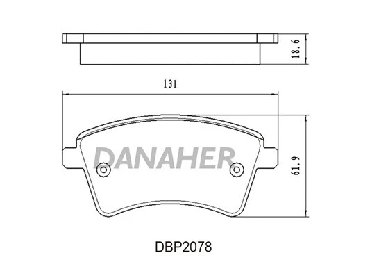 DBP2078 DANAHER Комплект тормозных колодок, дисковый тормоз (фото 1)