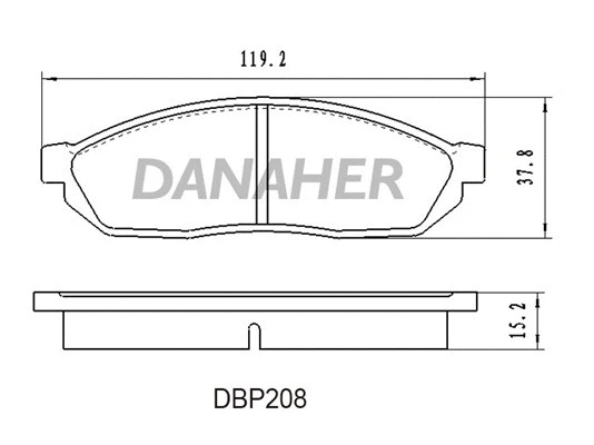 DBP208 DANAHER Комплект тормозных колодок, дисковый тормоз (фото 1)