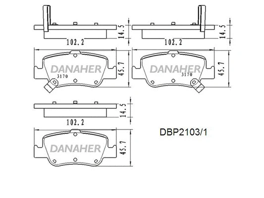 DBP2103/1 DANAHER Комплект тормозных колодок, дисковый тормоз (фото 1)