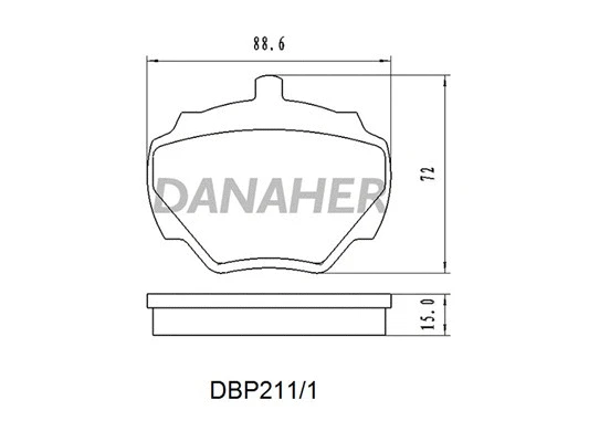 DBP211/1 DANAHER Комплект тормозных колодок, дисковый тормоз (фото 1)