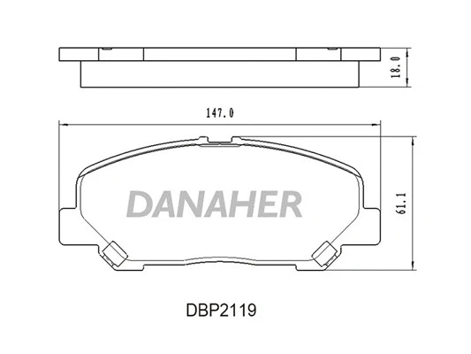 DBP2119 DANAHER Комплект тормозных колодок, дисковый тормоз (фото 1)