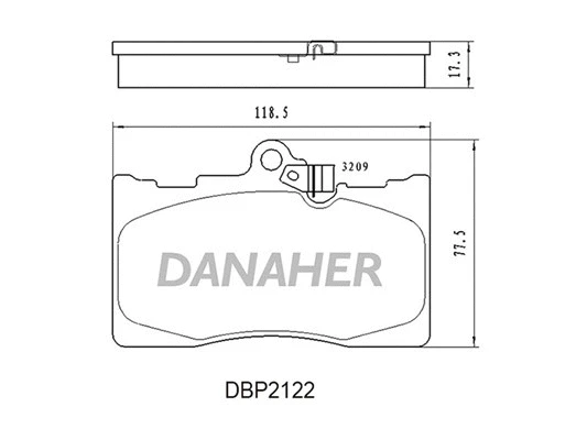 DBP2122 DANAHER Комплект тормозных колодок, дисковый тормоз (фото 1)