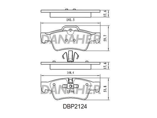 DBP2124 DANAHER Комплект тормозных колодок, дисковый тормоз (фото 1)