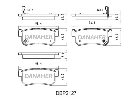 DBP2127 DANAHER Комплект тормозных колодок, дисковый тормоз (фото 1)