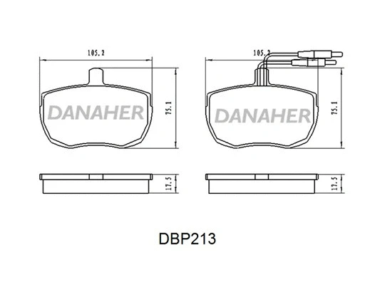 DBP213 DANAHER Комплект тормозных колодок, дисковый тормоз (фото 1)