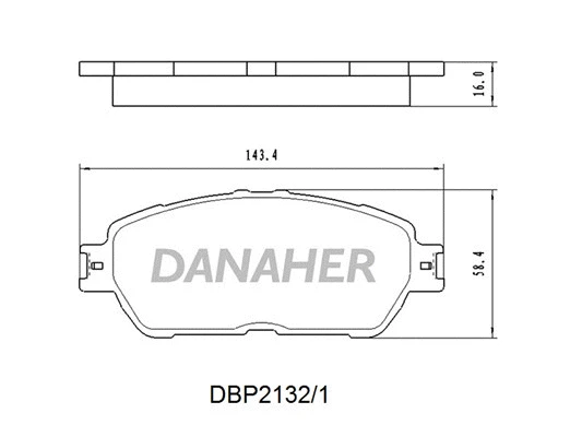 DBP2132/1 DANAHER Комплект тормозных колодок, дисковый тормоз (фото 1)