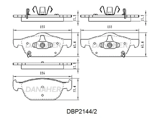 DBP2144/2 DANAHER Комплект тормозных колодок, дисковый тормоз (фото 1)