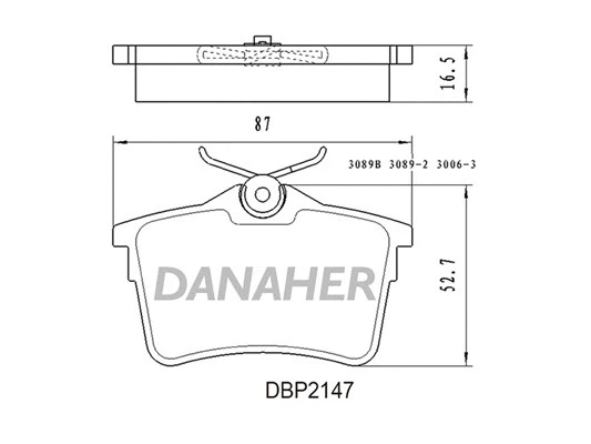 DBP2147 DANAHER Комплект тормозных колодок, дисковый тормоз (фото 1)