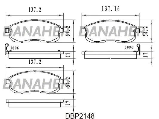 DBP2148 DANAHER Комплект тормозных колодок, дисковый тормоз (фото 1)