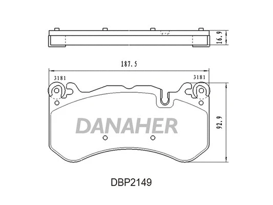 DBP2149 DANAHER Комплект тормозных колодок, дисковый тормоз (фото 1)