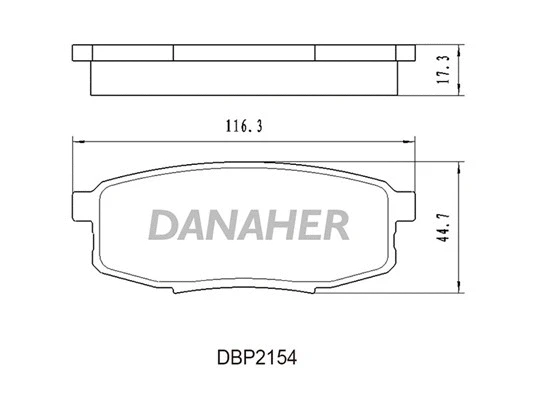 DBP2154 DANAHER Комплект тормозных колодок, дисковый тормоз (фото 1)