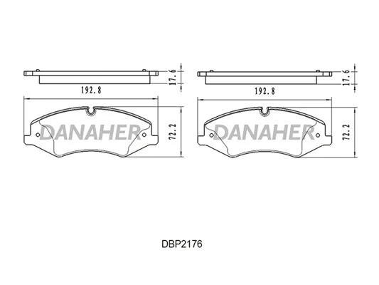 DBP2176 DANAHER Комплект тормозных колодок, дисковый тормоз (фото 1)