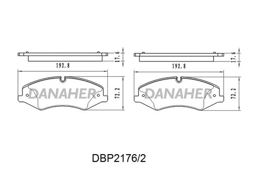 DBP2176/2 DANAHER Комплект тормозных колодок, дисковый тормоз (фото 1)