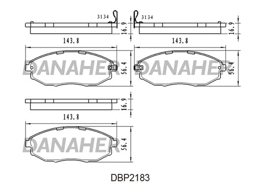 DBP2183 DANAHER Комплект тормозных колодок, дисковый тормоз (фото 1)