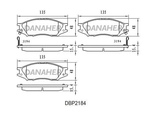 DBP2184 DANAHER Комплект тормозных колодок, дисковый тормоз (фото 1)