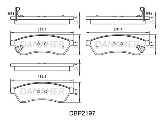 DBP2197 DANAHER Комплект тормозных колодок, дисковый тормоз (фото 1)