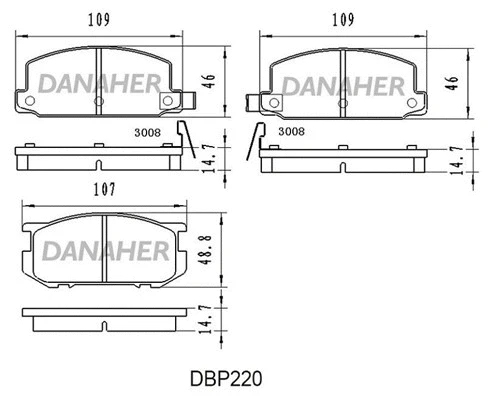 DBP220 DANAHER Комплект тормозных колодок, дисковый тормоз (фото 1)