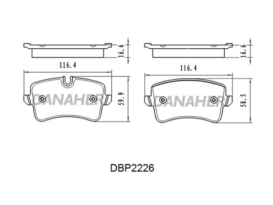 DBP2226 DANAHER Комплект тормозных колодок, дисковый тормоз (фото 1)