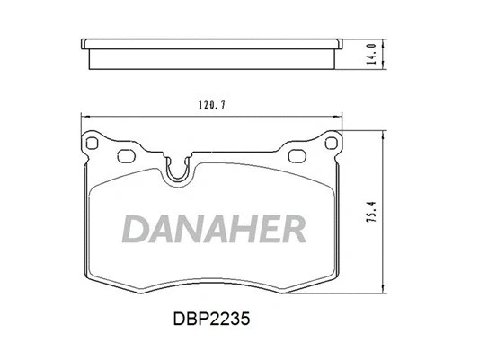 DBP2235 DANAHER Комплект тормозных колодок, дисковый тормоз (фото 1)