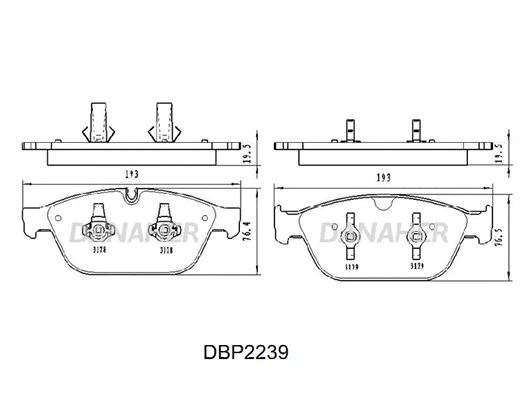 DBP2239 DANAHER Комплект тормозных колодок, дисковый тормоз (фото 1)