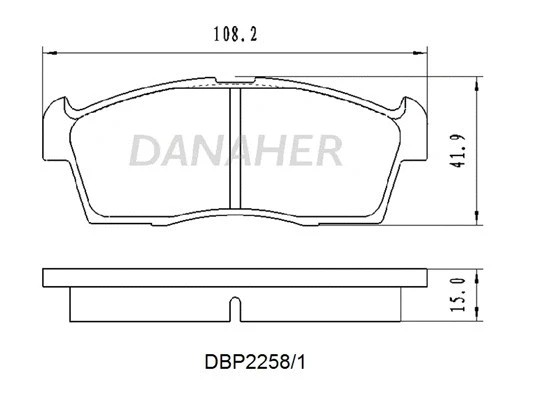DBP2258/1 DANAHER Комплект тормозных колодок, дисковый тормоз (фото 1)