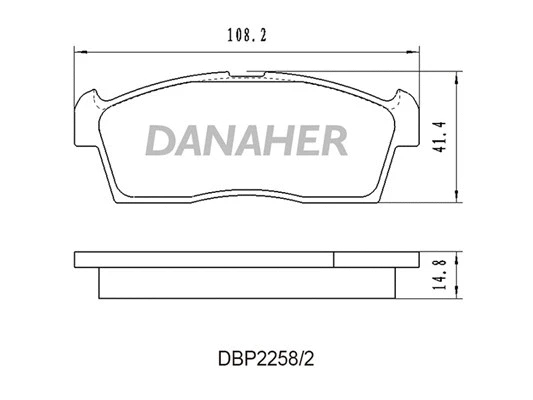 DBP2258/2 DANAHER Комплект тормозных колодок, дисковый тормоз (фото 1)