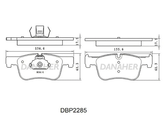 DBP2285 DANAHER Комплект тормозных колодок, дисковый тормоз (фото 1)