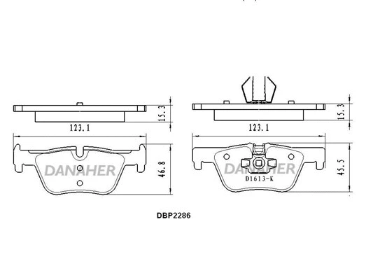 DBP2286 DANAHER Комплект тормозных колодок, дисковый тормоз (фото 1)