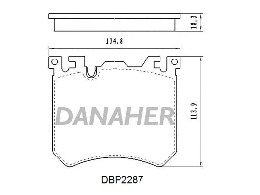 DBP2287 DANAHER Комплект тормозных колодок, дисковый тормоз (фото 1)