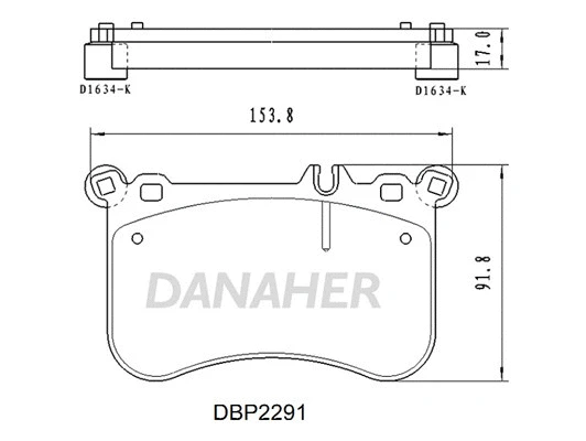 DBP2291 DANAHER Комплект тормозных колодок, дисковый тормоз (фото 1)