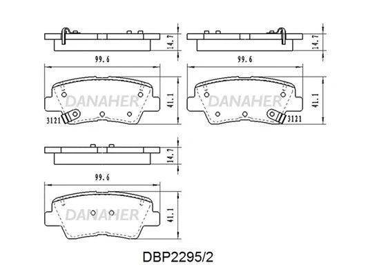 DBP2295/2 DANAHER Комплект тормозных колодок, дисковый тормоз (фото 1)